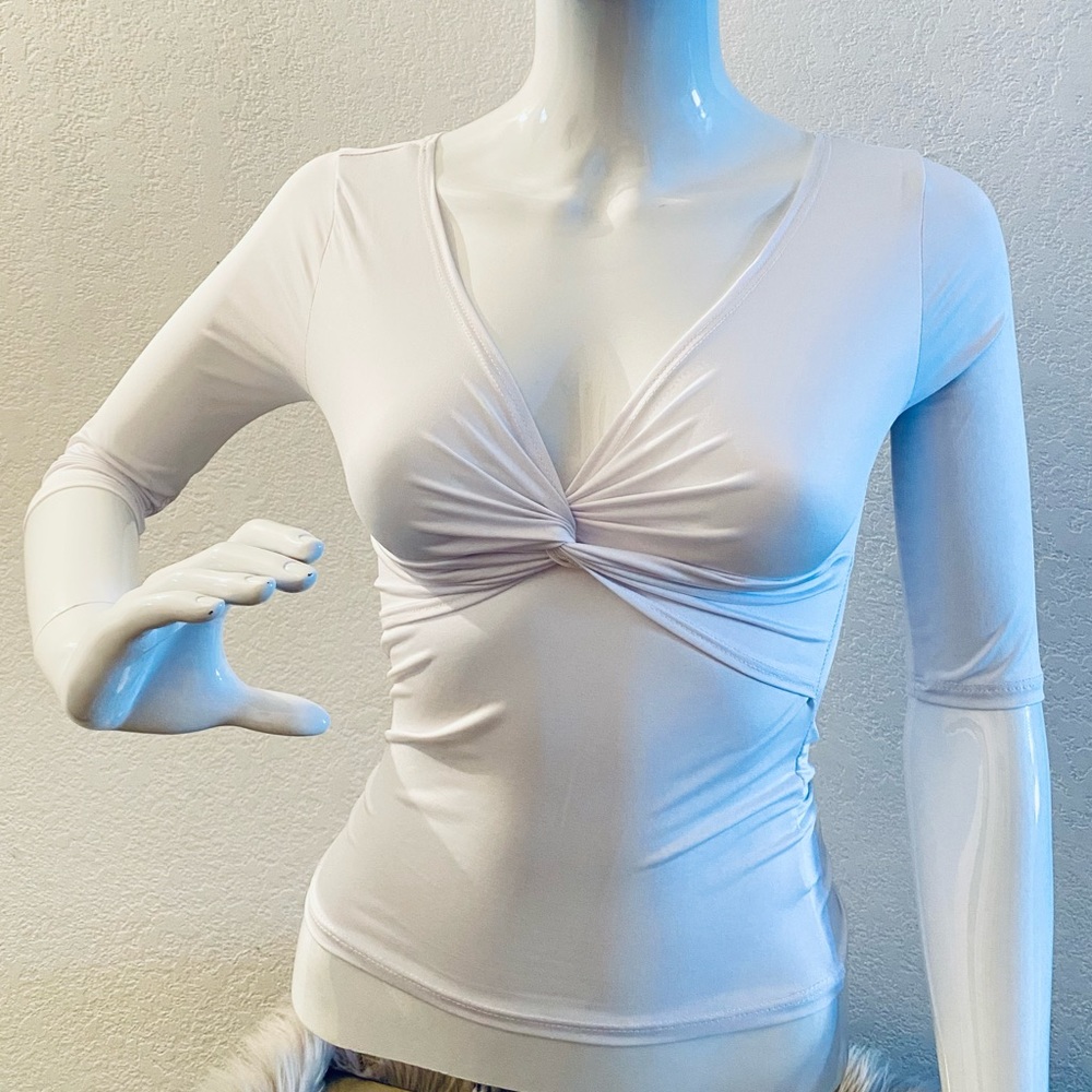 Charlotte Russe Top Chic Sexy Fitted Surplice Top